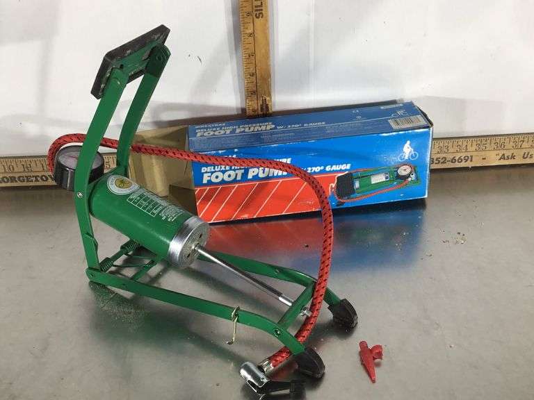 Bikextras Deluxe High Pressure Foot Pump w/ 270 Degree Gauge Sherwood