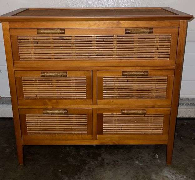 Wood & Bamboo Dresser Sherwood Auctions