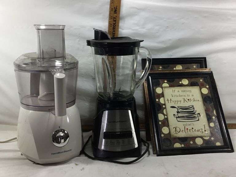 Hamilton Beach Food Processor & Blender & Wall Art Sherwood Auctions