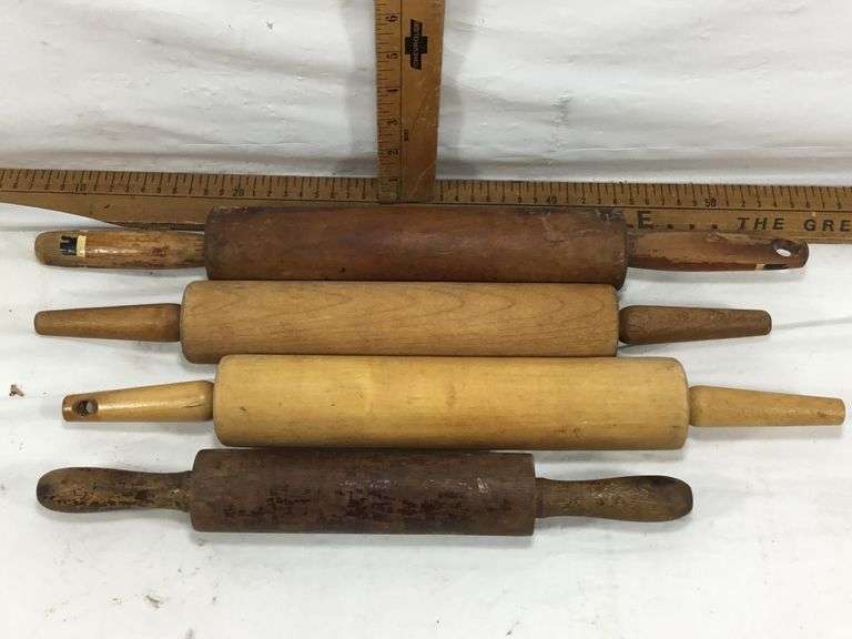 4 Vintage Rolling Pins Sherwood Auctions