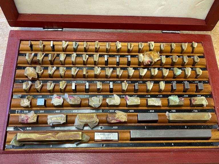 81 Pieces of Gauge Blocks in Wooden Case Sherwood Auctions