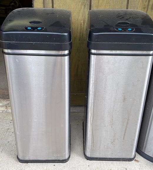 Two Trash Cans + Foot Lever Trash Can Sherwood Auctions