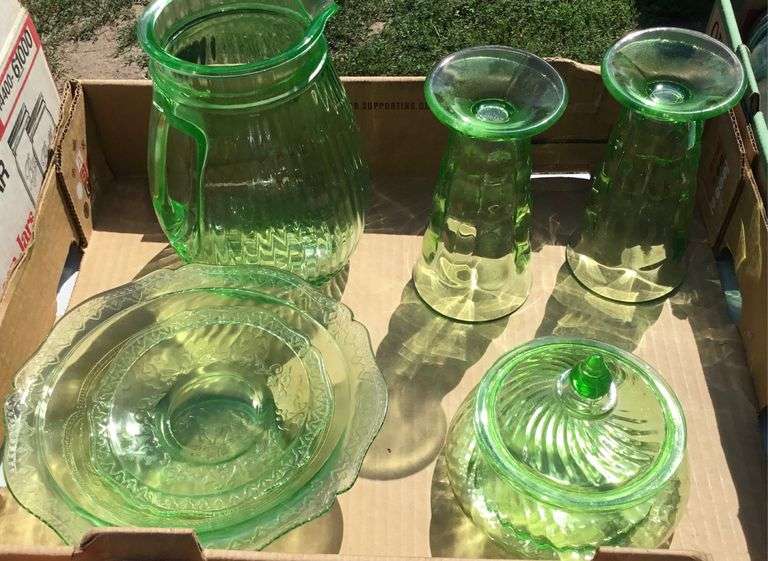 Green Depression Glass Sherwood Auctions