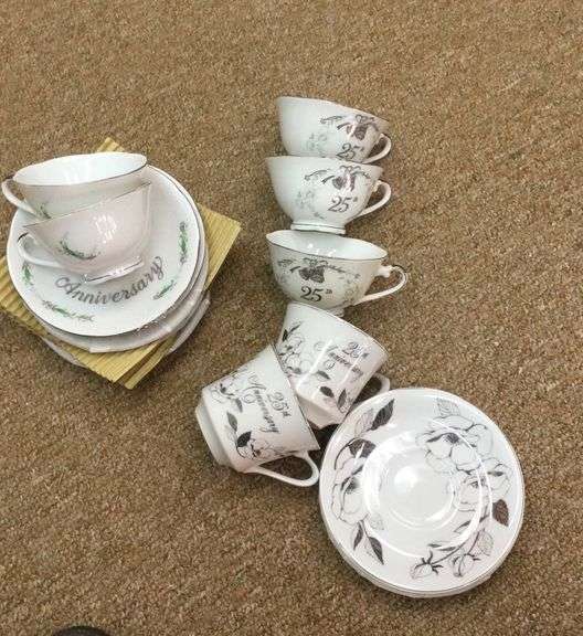 25th Anniversary Tea Cup Sets Sherwood Auctions