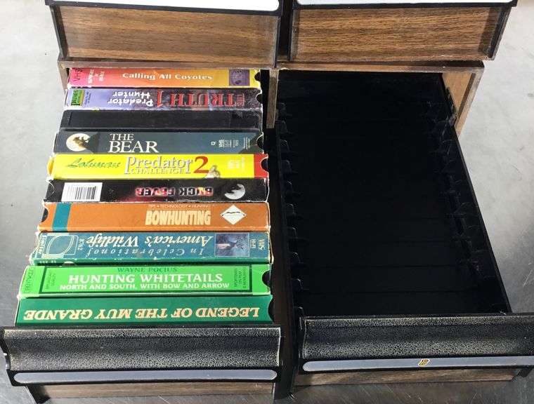 Vhs Storage Boxes With VHS Tapes - Sherwood Auctions