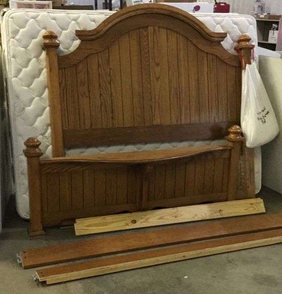 Queen Headboard, Footboard, Rail, Mattress & Springs Sherwood Auctions