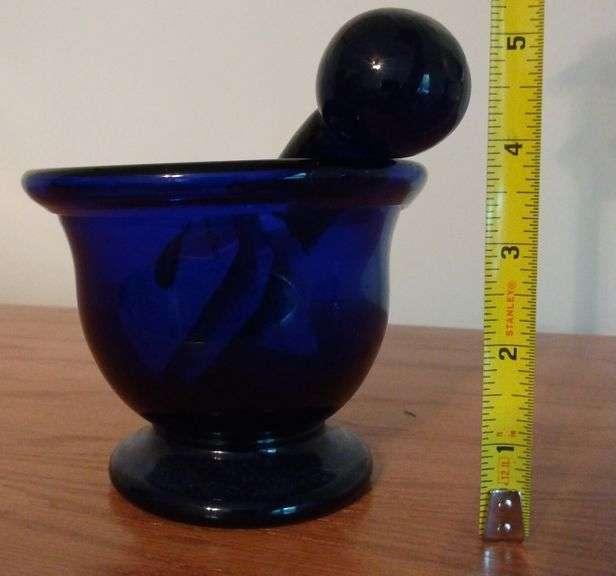 P & B Glassworks Hand Blown Glass Mortar and Pestle Sherwood Auctions