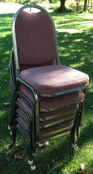 6 metal Stacking Chairs - Sherwood Auctions