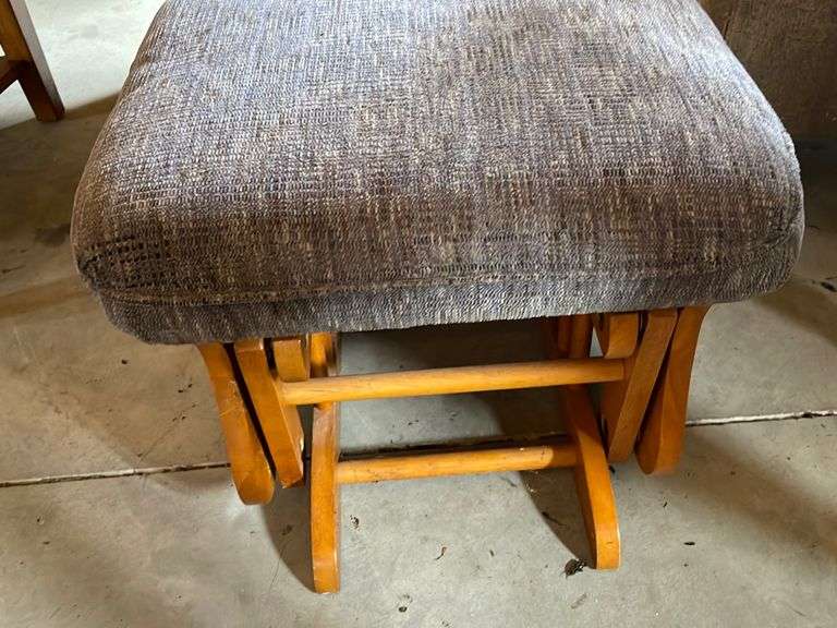 Wooden Glider Rocker w/ Footstool Sherwood Auctions