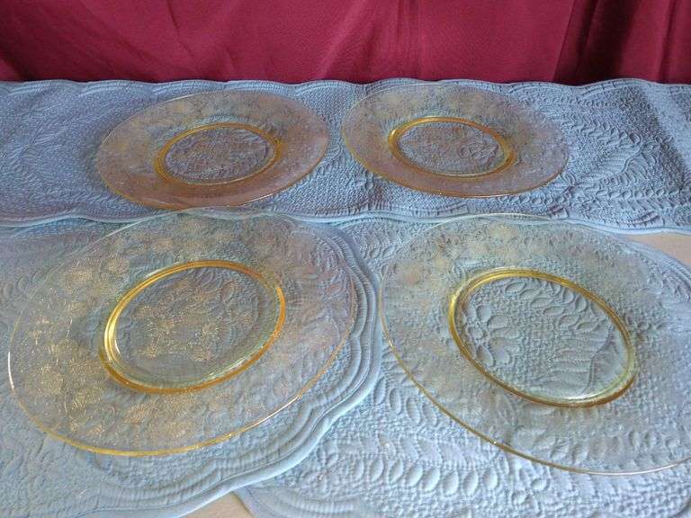 Yellow Etched Depression Glass Sherwood Auctions