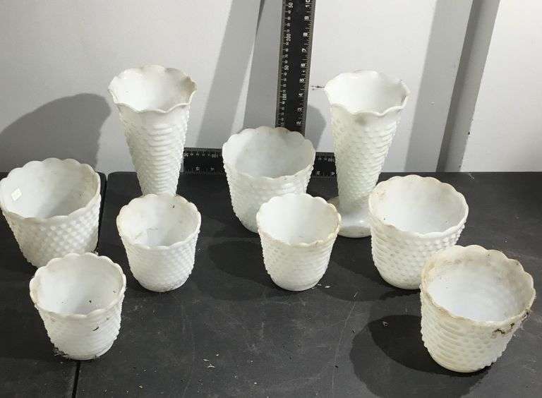 Assorted Milk Glass Vases Sherwood Auctions