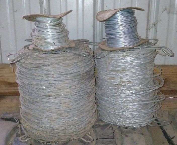Spools of Barb Wire + Electric Fence Wire Sherwood Auctions