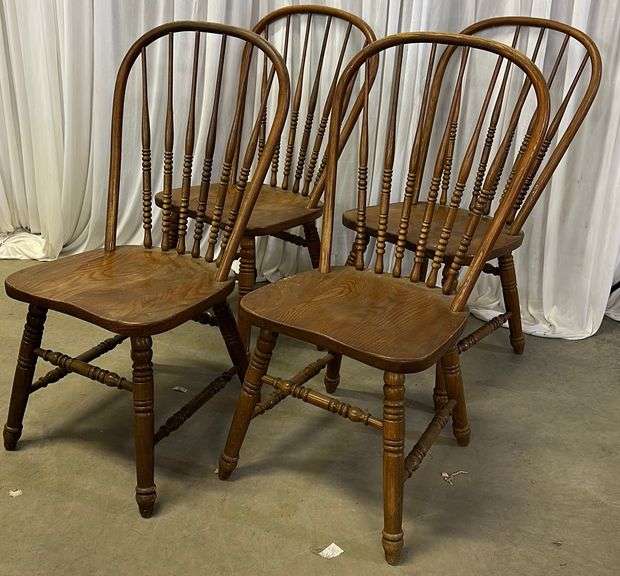 Set Of Four Wooden Chairs Sherwood Auctions