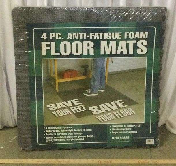 BRAND NEW! 4Pc. antifatigue Foam Floor Mats Sherwood Auctions
