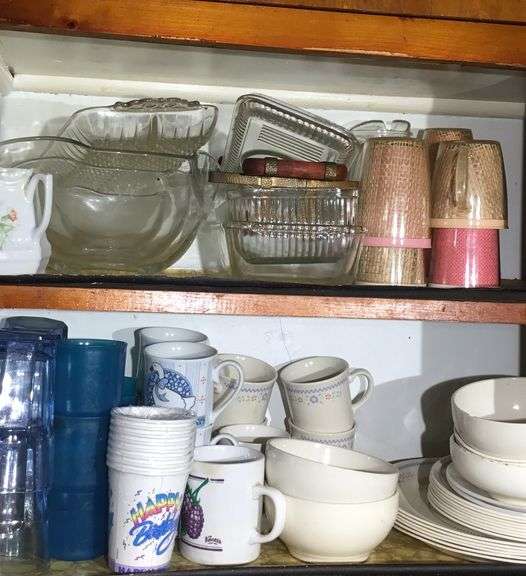 Assorted Plates Bowls Cups and Baking Dishes Sherwood Auctions