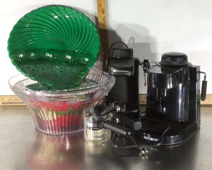 Espresso Machines and Plastic Dishware Sherwood Auctions