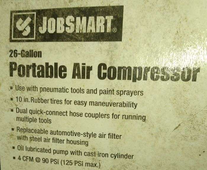 JobSmart 26Gallon Air Compressor Sherwood Auctions