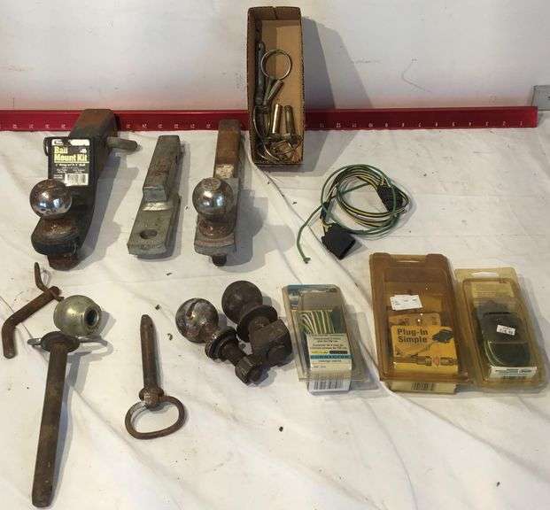 Assorted Hitches Balls and Trailer Light Plug Kits Sherwood Auctions