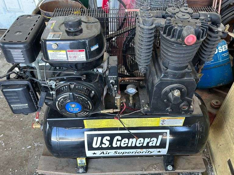 US General Air Superiority Air Compressor 13 HP Gas Engine Sherwood