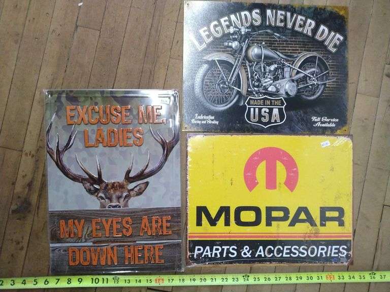 Novelty Metal Signs Sherwood Auctions