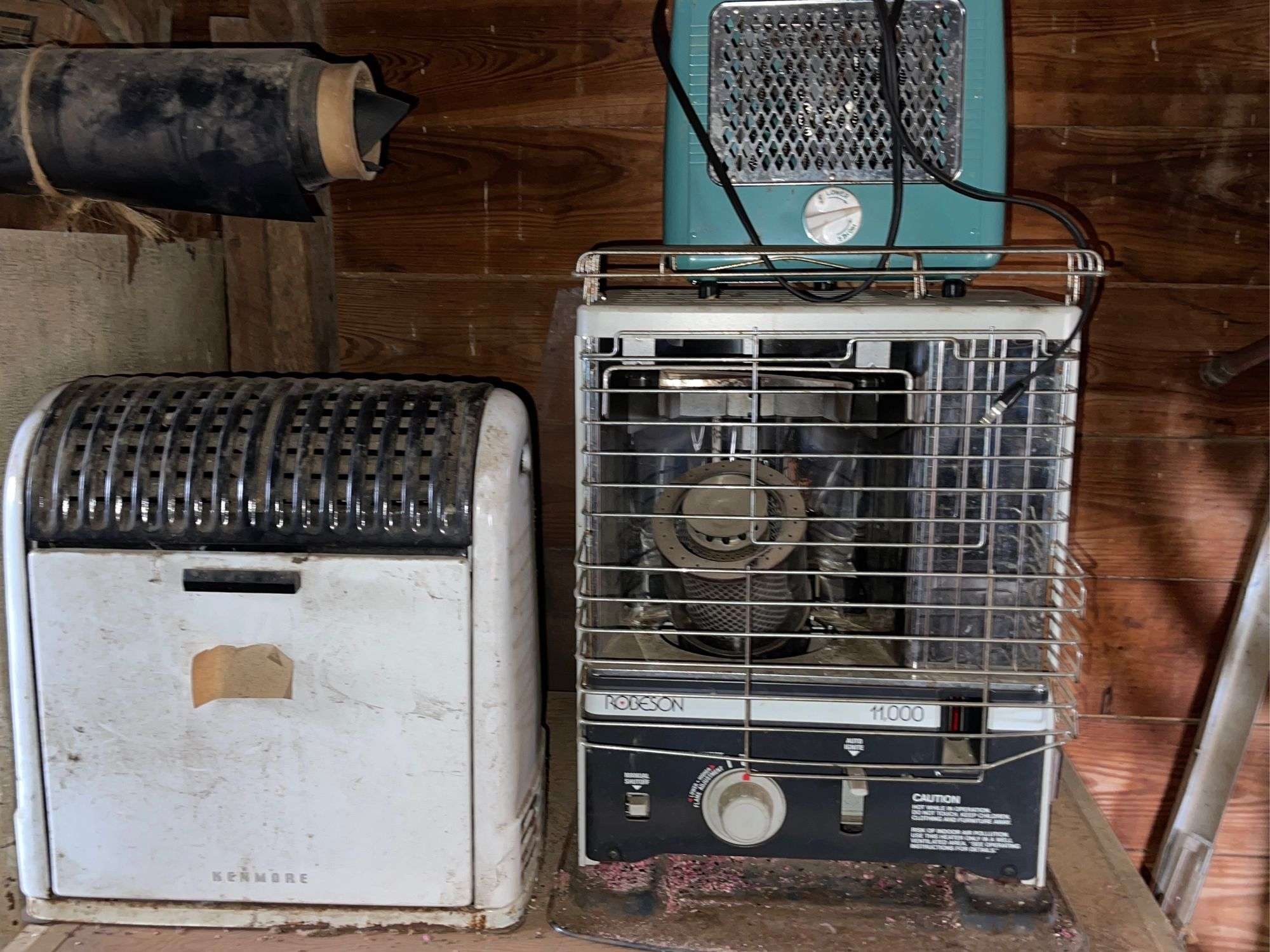 Enamel Antique Sears Roebuck Kenmore Oil Space Heater, Arwin Space Heater u0026  Robeson Space Heater - Sherwood Auctions