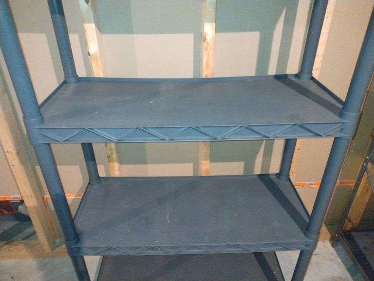 Plastic Shelving Unit (56" H, 34" L, 14" D) Sherwood Auctions