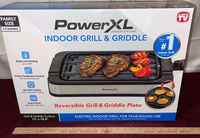 New in Box Power XL Indoor Grill & Griddle Sherwood Auctions