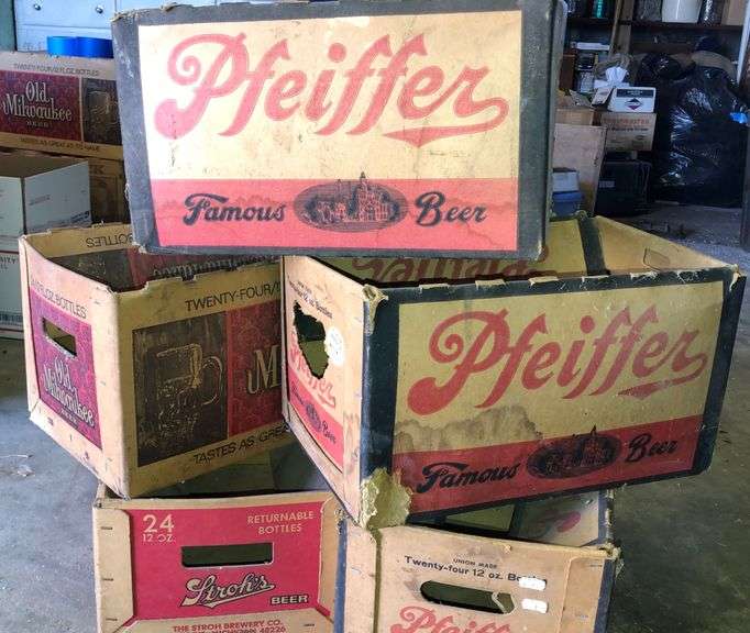 Five Beer Cases Pfeiffer, Old Milwaukee and Strohs Sherwood Auctions