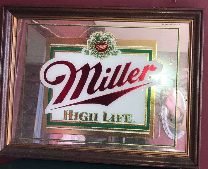 Miller Lite Mirror 21” x 17” and Miller High Life 20” x 15” Sherwood