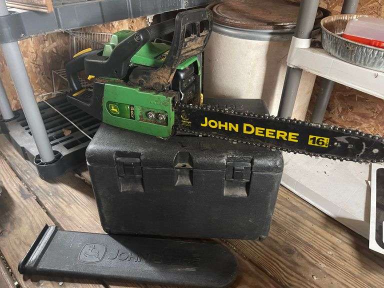 John Deere Chainsaw J3816 w/ Case Sherwood Auctions