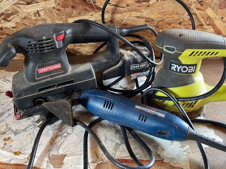 Craftsman 1/3 Sheet Sander, Ryobi Detail Sander & Ryobi Palm Sander
