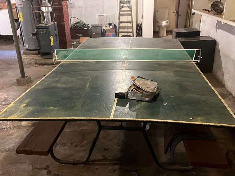 Ping Pong Tabletop and Picnic Table Sherwood Auctions