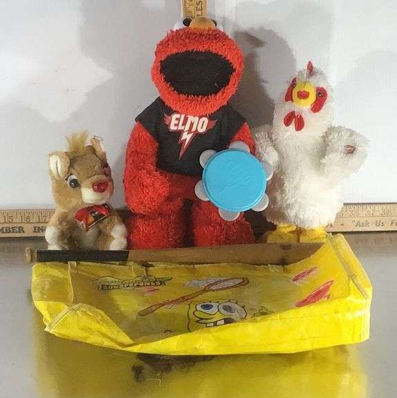 Stuffed Animals, Baseball Bat, & SpongeBob SquarePants Bag Sherwood