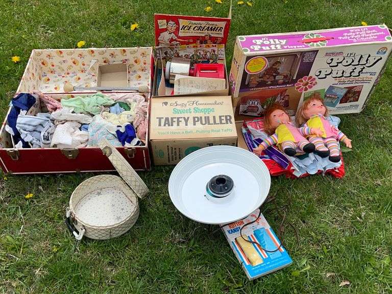 Cotton Candy Machine, Taffy Maker, Ice Cream Maker, Chest w/ Doll