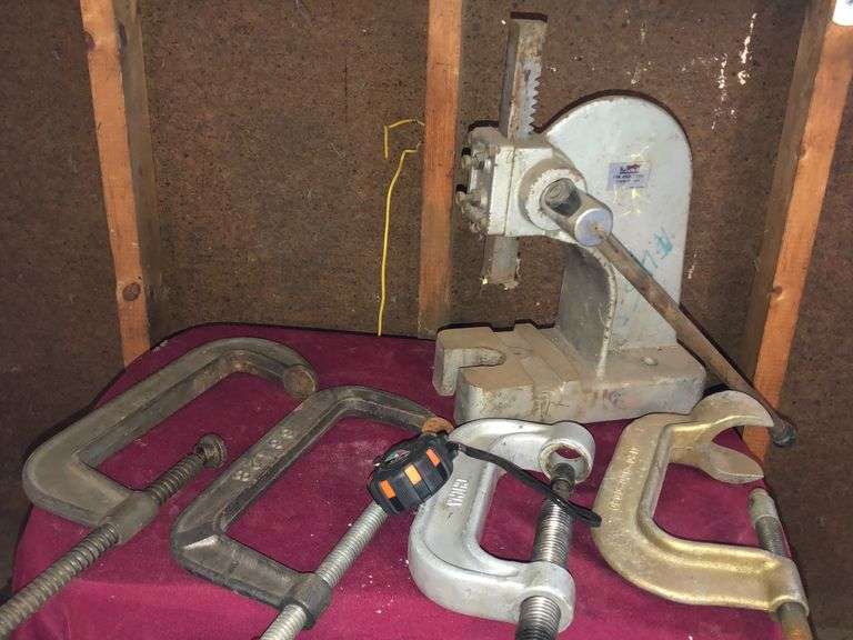1 Ton Arbor Drill Press 15” x 10”, Two 12” CClamps + Two 9” CClamps