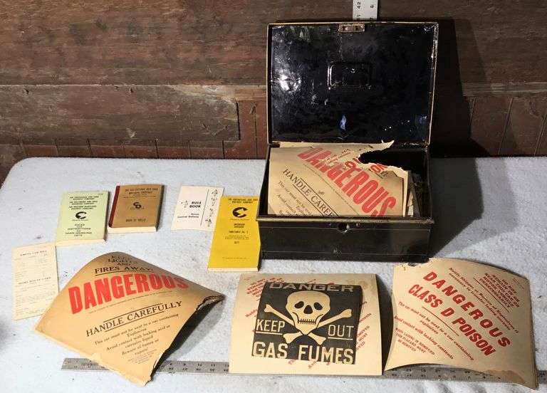 Assorted Rail Car Placards and Books Sherwood Auctions