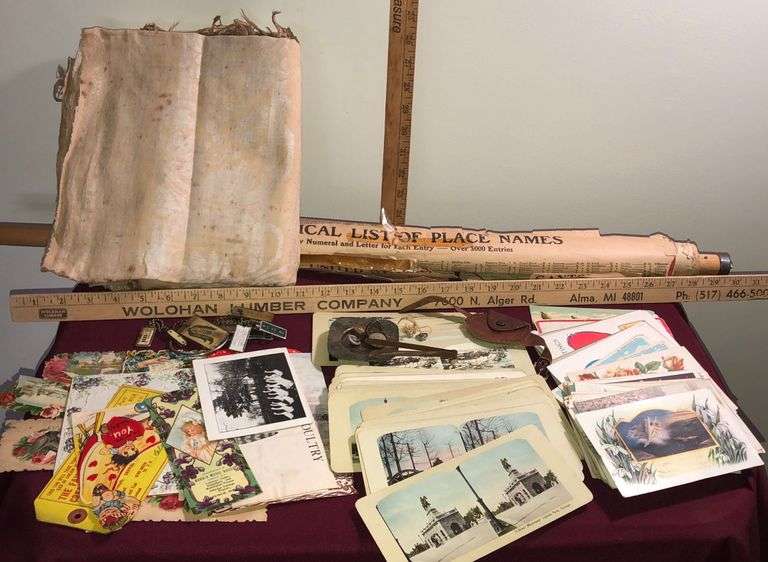 Die Cut Vintage Greeting Cards, Stereoscope Photo Cards, Antique