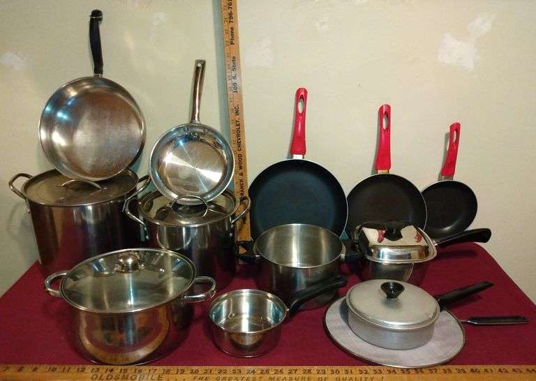 Farberware, Tramontina, JCP Pots & Pans + Stock Pots Sherwood Auctions