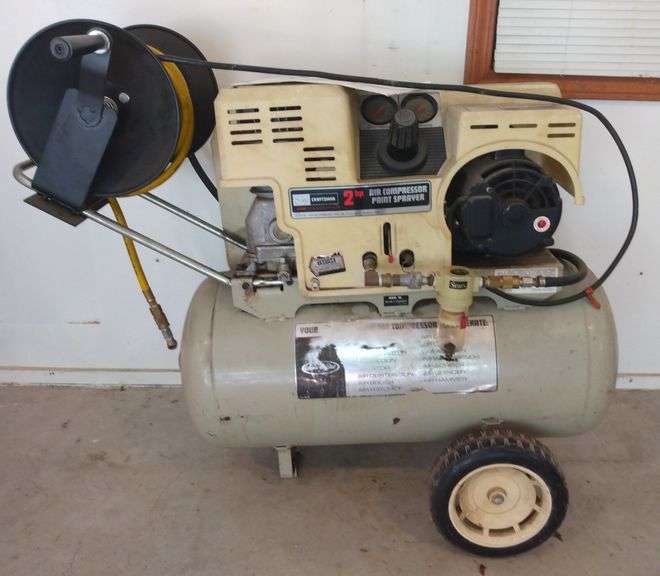 Sears Craftsman 2 HP Air Compressor Paint Sprayer Sherwood Auctions