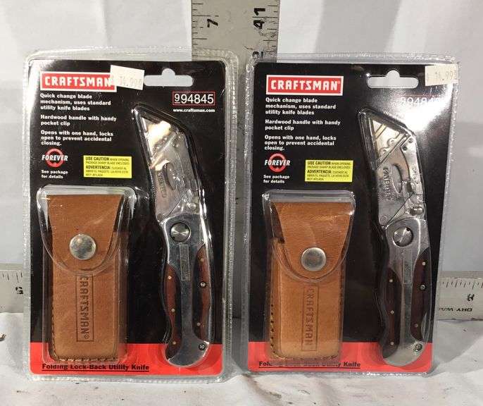 2 Pc. Craftsman Folding Lock Back Utility Knife and Sheath Sherwood