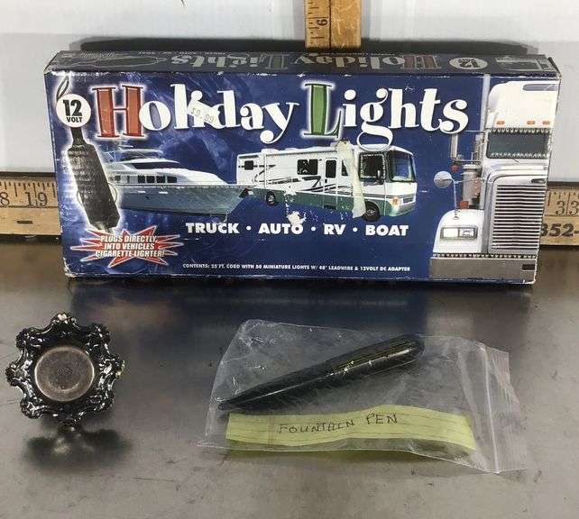 Fountain Pen, Holiday Lights and Door Knob Sherwood Auctions