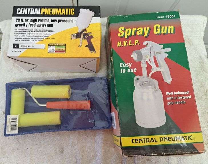 New Items Central Pneumatic Spray Guns + 5 Piece Paint Roller Kit