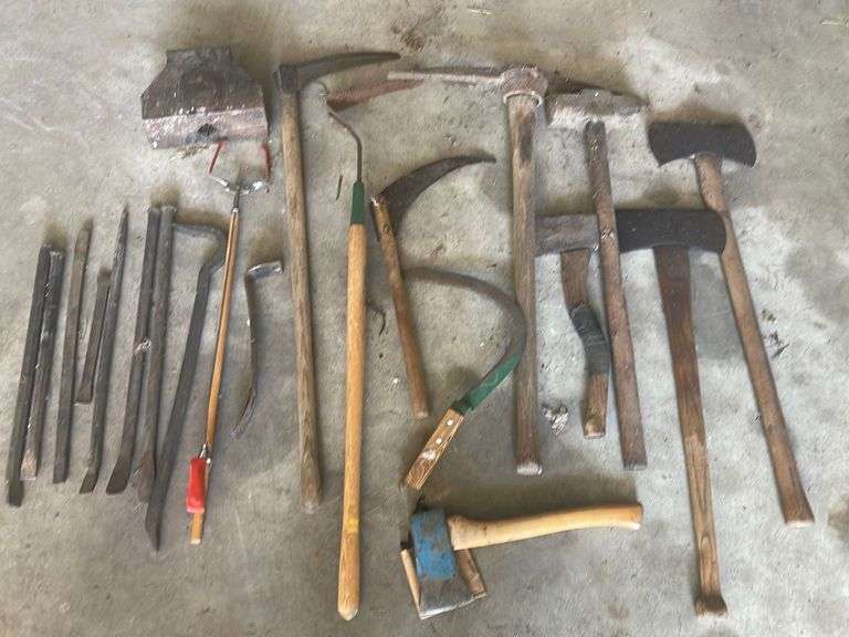 Pick Axe, Sledge Hammer, Hand Axes, Primitive Tools, Crow Bars & 9”x9