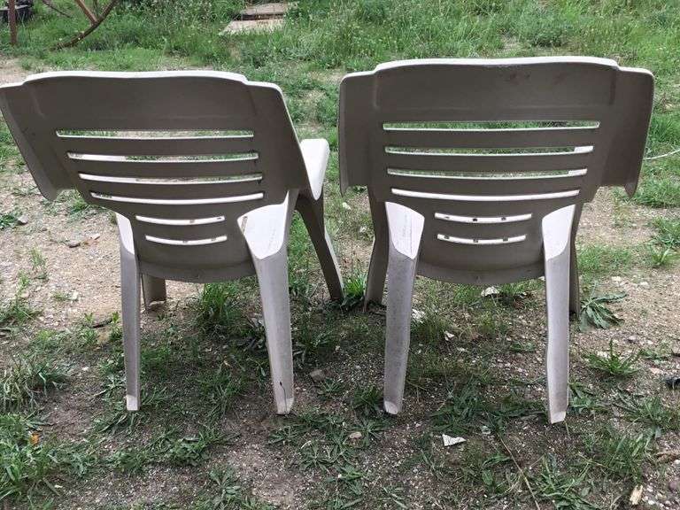 2 Plastic Patio Chairs Sherwood Auctions