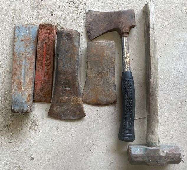 Sledge Hammer, Hatchet Heads + Wood Splitters & Axe Sherwood Auctions