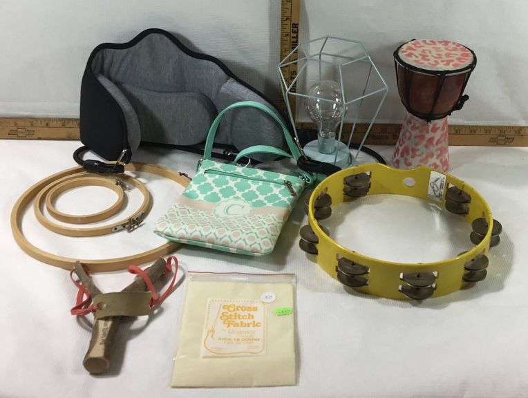 Tambourine, Back Brace, Light Fixture, Cross Stitch Fabric Sherwood