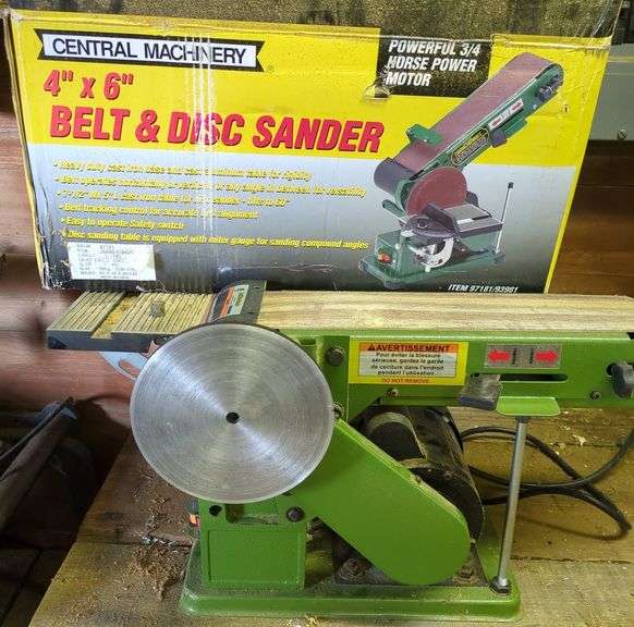 Central Machinery 4"x6" Belt Disc Sander w/ Original Box Sherwood