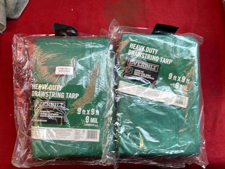 2PCS Everbilt Heavy Duty Drawstring Tarp Sierra Auction Management Inc