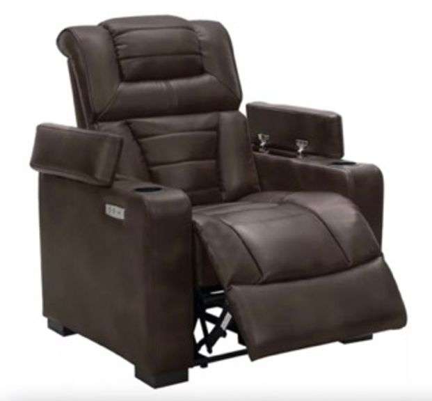 Abbyson Living Lexington Power Theater Recliner, Brown Sierra Auction