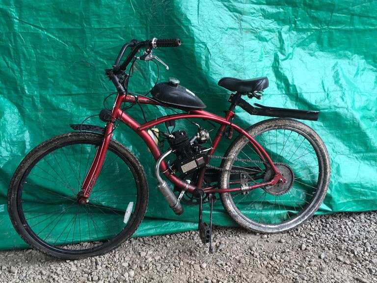 Red Gas Powered Huffy Cruiser Bike Sierra Auction Management Inc